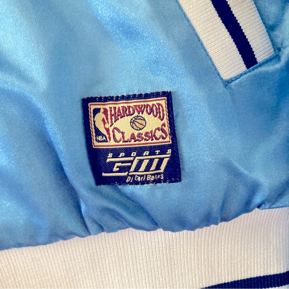 Vintage Reversible Los Angeles Lakers Jacket Size S Baby Blue Hardwood Classics - Picture 15 of 16